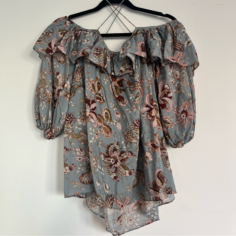 Zimmerman Floral Off-Shoulder Blouse